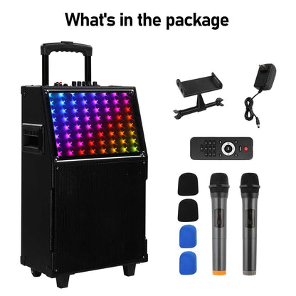 US Local 12in 60W LED Spectrum Light Bluetooth Remote Control Rod Speaker