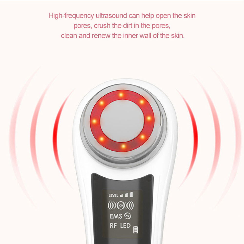 US Local RF & EMS Multi Functional Beauty Devices With Red Blue Light Therapy, Deep Cleansing On Skin Care Tools