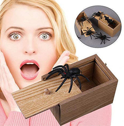 US Local Prank Spider Wooden Scare Box Trick Play Joke Lifelike Surprise April Fools' Day Funny Novelty Toys Gags Practical Gifts