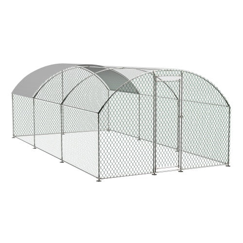 US Local Large Chicken Coop Metal Chicken Track With Waterproof And UV Cover, Dome Shape Walk-In Fence Chicken Coop For Outdoor And Yard Farm Use