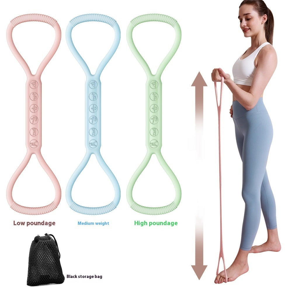US Local Eight-character Chest Expander Open Back Fitness Women's Stretch Strap Elastic Band