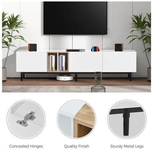 US Local Odern TV Stand Suitable For 80 Inch TV With 3 Doors