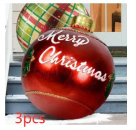 US Local Christmas Ornament Ball Outdoor Pvc 60CM Inflatable Decorated Ball PVC Giant Big Large Balls Xmas Tree Decorations Toy Ball