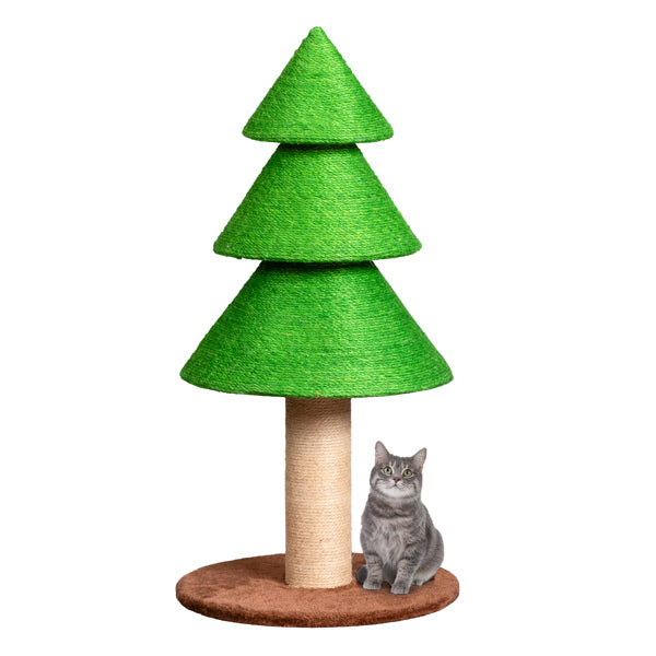 US Local 31.5in Christmas Tree Cat Scratcher, Cat Scratching Post For Indoor Cats, Large Sisal Cat Scratching Tree Cat Scratch Tower, Grass Green
