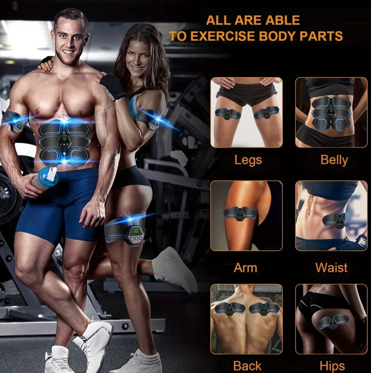 US Local ABS Stimulator, Ab Trainer, EMS Muscle Stimulator LCD Screen Muscle Stimulator USB Rechargeable Por