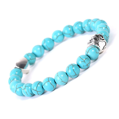 Tigereye Indian Agate Dog's Paw Bracelet Fashion Love Heart