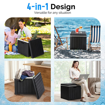 US Local 10 Gallon Cooler Side Table, Multi-purpose Ice Cooler Outdoor Cocktail Side Table For Camping, Picnic, Beach, Pool, Party
