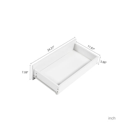 US Local 4 Drawer Dresser, Chest Of Drawers Without Handle, White Dresser For Bedroom Waterproof, Modern Wooden Cabinet With Sturdy Frame For Living Room, Entryway, Bedroom, Hallway, Office