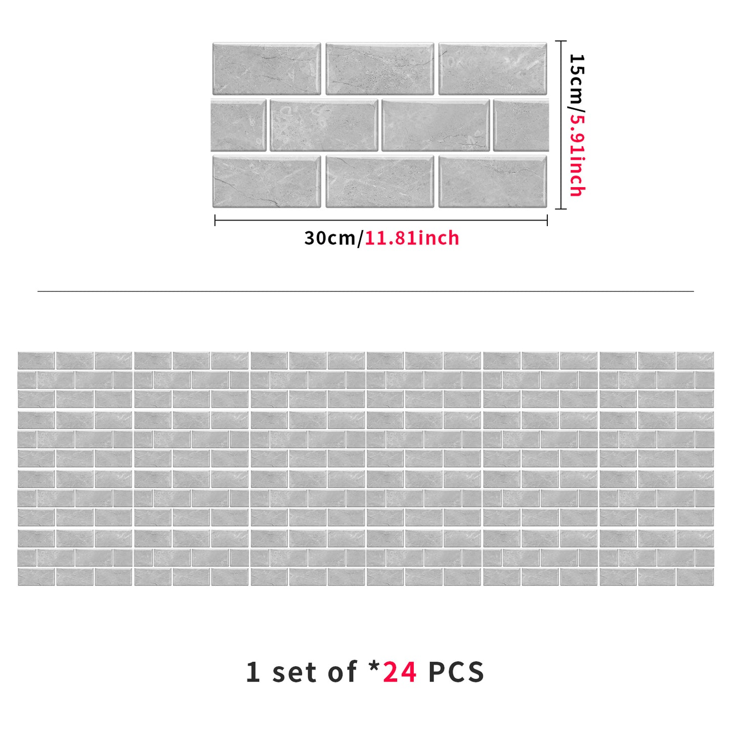 US Local Gray Marble Pvc Wall Stickers Tile Paste Peel And Stick Wallpaper Self-Adhesive Waterproof And Oil-proof Kitchen Bathroom DIY Modern Style Wall Stickers Wall Decor