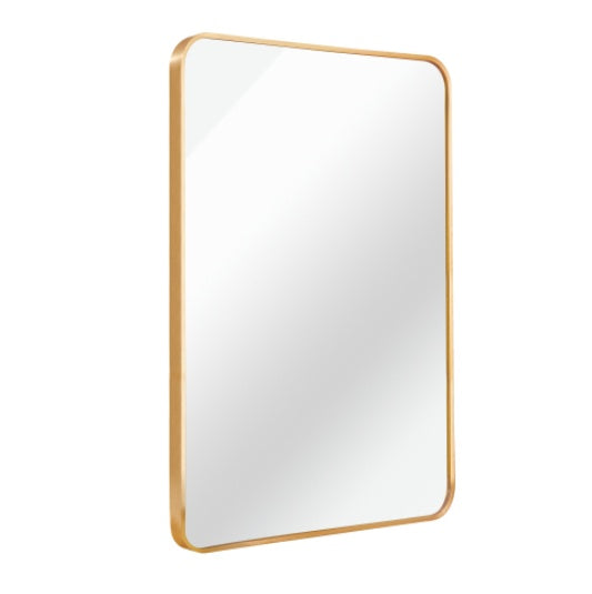 US Local 24x32 Inch Gold Metal Framed Rectangular Bathrrom Mirror For Wall.
