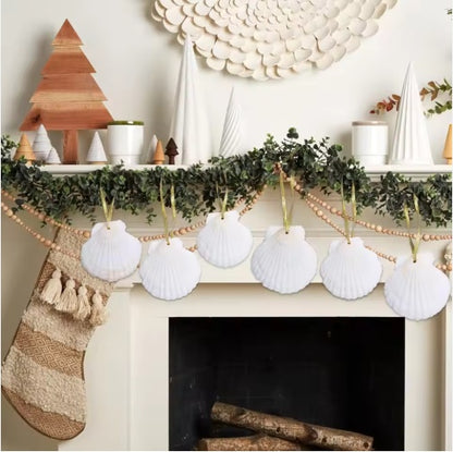 US Local Seashells For Crafting Christmas Ornaments 24pcs 2-3 Inch Hanging Sea Shells Natural White Scallop Shells For Crafts
