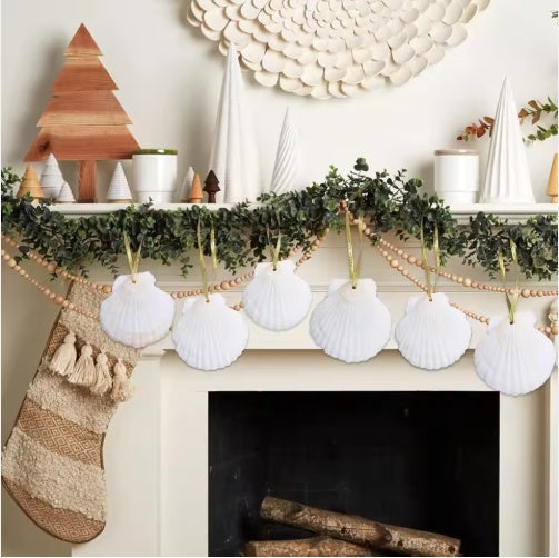 US Local Seashells For Crafting Christmas Ornaments 24pcs 2-3 Inch Hanging Sea Shells Natural White Scallop Shells For Crafts