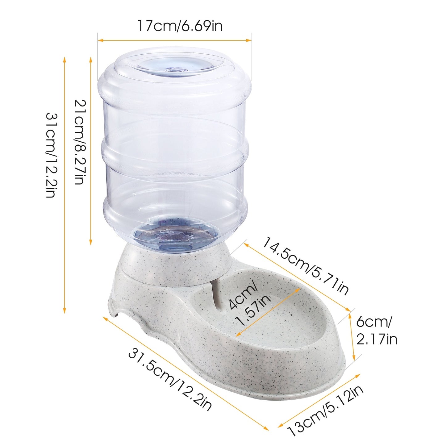 US Local 3.5L 1Gal Pet Water Dispenser Self-Dispensing Gravity Pets Water Feeder Automatic Pet Waterer Cat Dog
