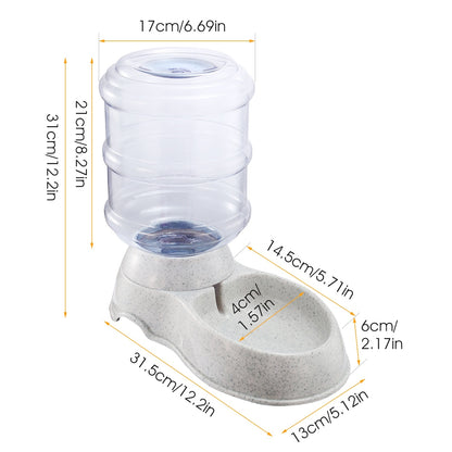 US Local 3.5L 1Gal Pet Water Dispenser Self-Dispensing Gravity Pets Water Feeder Automatic Pet Waterer Cat Dog
