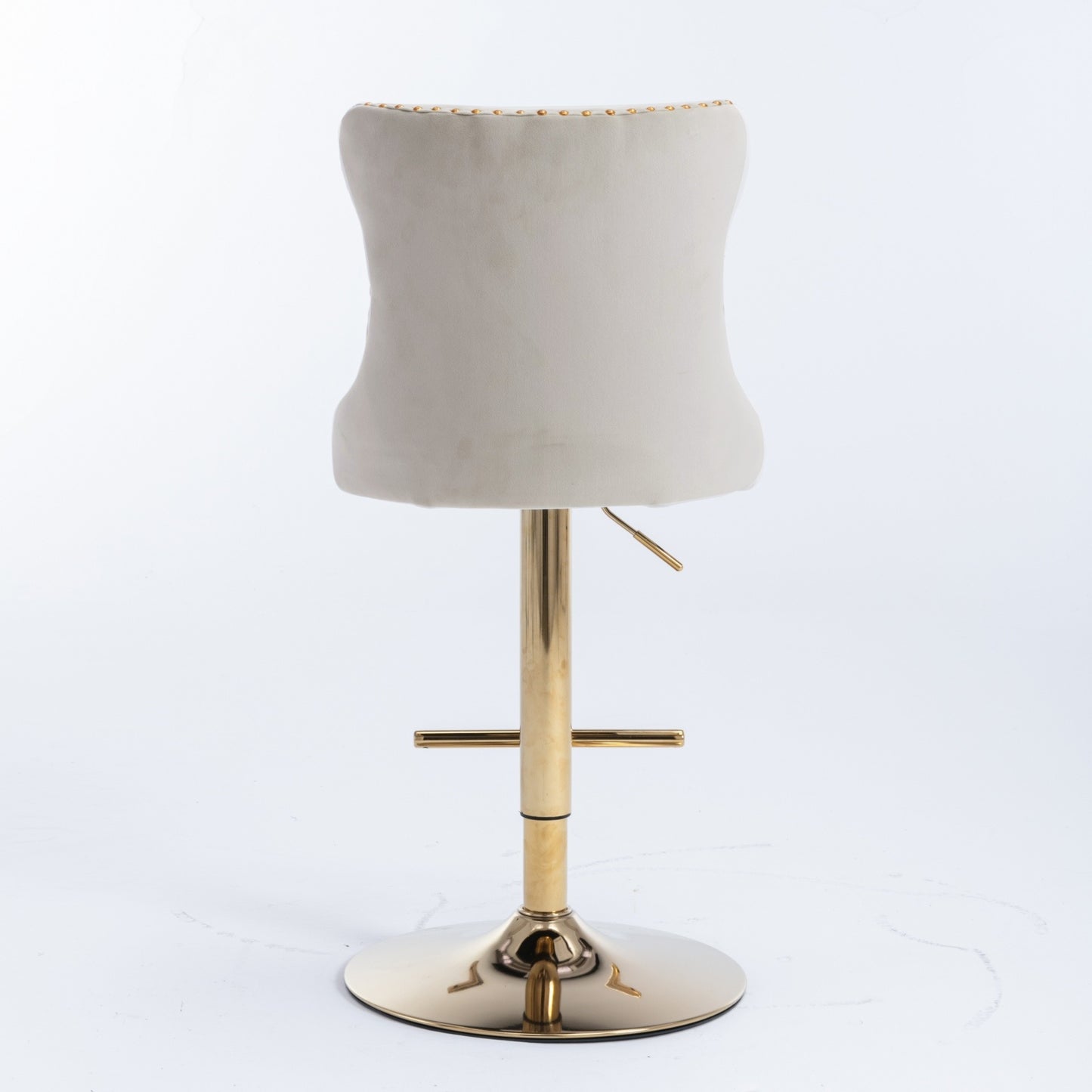 US Local A&A Furniture,Golden Swivel Velvet Barstools Adjusatble Seat Height From 25-33 Inch