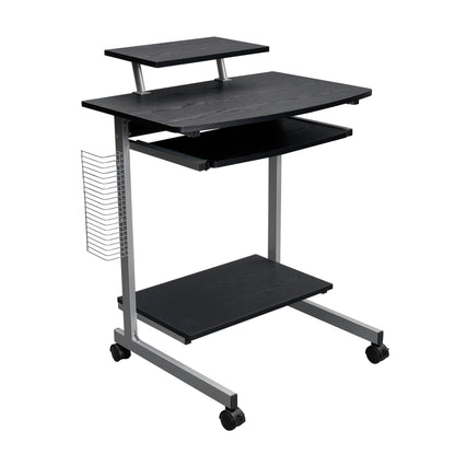 US Loccal Compact Computer Cart With Storage Space, Dark Coffee Color