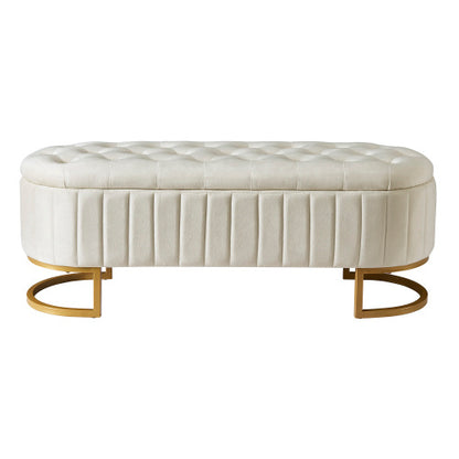 US Local Elegant Fabric Velvet Storage Footstool