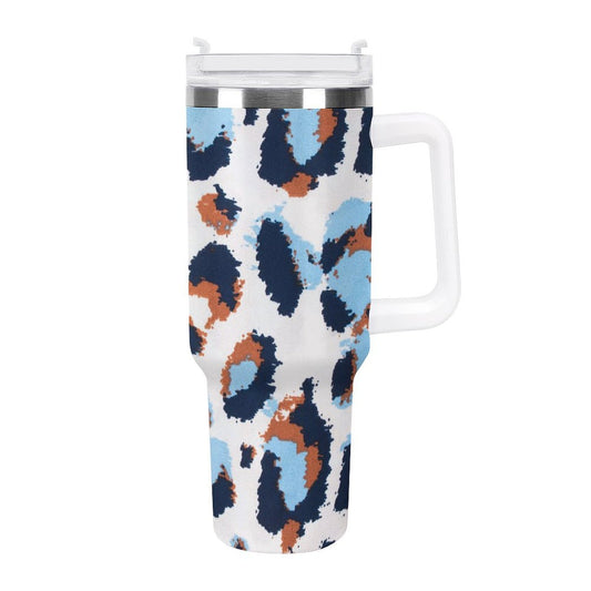 PHDT00229 POD US Local Tumbler 40 oz Large Capacity Car Cup Blue Leopard Print