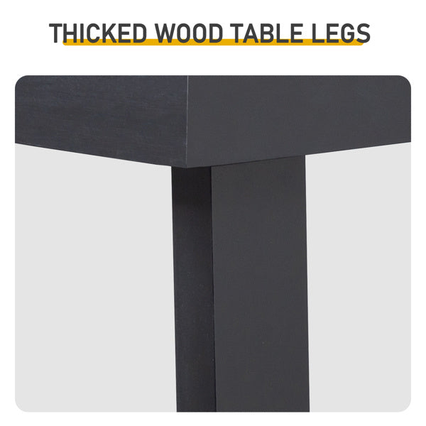 US Local Black Trapezoidal Leg Tabletop With Edge Pine Entrance Table