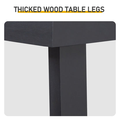 US Local Black Trapezoidal Leg Tabletop With Edge Pine Entrance Table