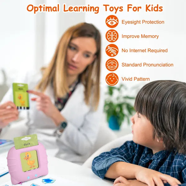 US Local 224 Words Kid Flash Talking Cards 112 Card Electronic Cognitive Audio Toddler Reading Machine Animal Shape Color Repeated Learning Cards English For Child