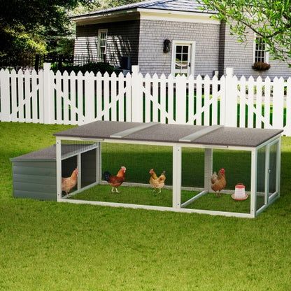 US Local 20.93ft  Large Wooden Chicken Coop Outdoor Hen House With Nesting Box  Weatherproof Asphalt Roof Walk In Poultry Cage With Secure Locks Metal Mesh Run For  Farm Use