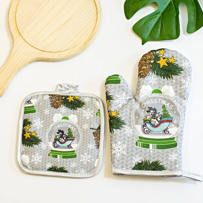 Christmas Kitchen Utensils Printed Oven Mitts