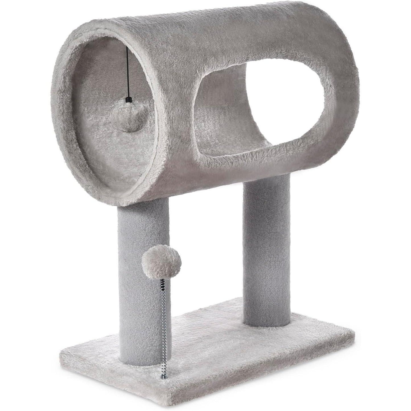 US Local Gray Indoor Cat Tree With Hanging Ball 20.5Cat Tree With Tunnel Bed And Scratching Post Cat Tower