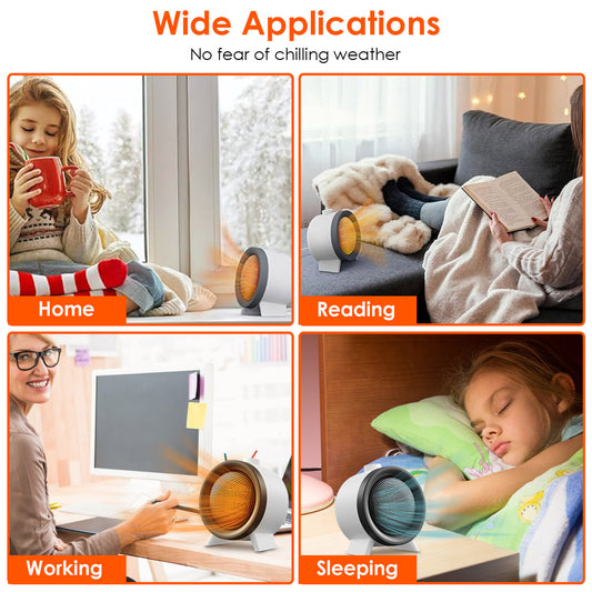 US Local 1Pc  Electric Space Heater Ceramic Heater Fan Heating Fan With 3 Modes 3S Fast Heating Tip-over Overheating Protection For Home Office Dormitry