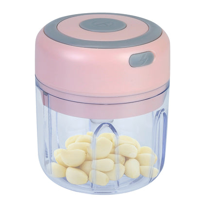US Local Mini Electric Garlic Chopper 8.45OZ Cordless Garlic Mincer Food Chopper Rechargeable Food Blender Chili Nut Onion Pepper Meat Ginger Food