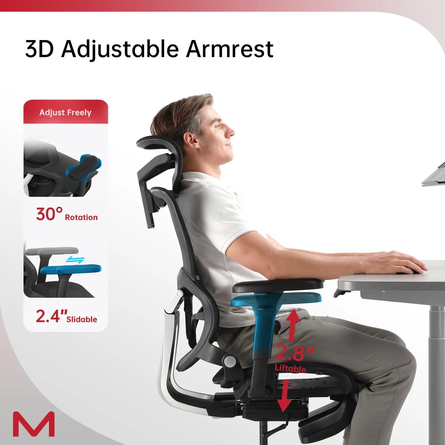 US Local Ergonomic Office Chair With Footrest Home Office Chair With Soft Rubber Lumbar Support Tilt Mesh Computer Chair