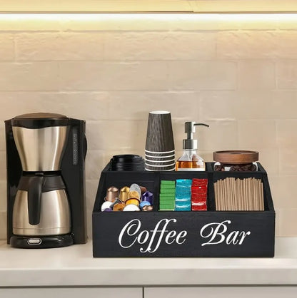 US Local Durable Wooden Divider Coffee Capsule Organizer, Suitable For Coffee Shops, Kitchens, And Offices, Coffee Bar Accessories, Kitchen Accessories.