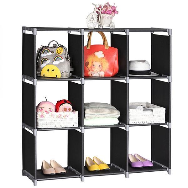 US Local 3-layer 9-grid Storage Rack - Black