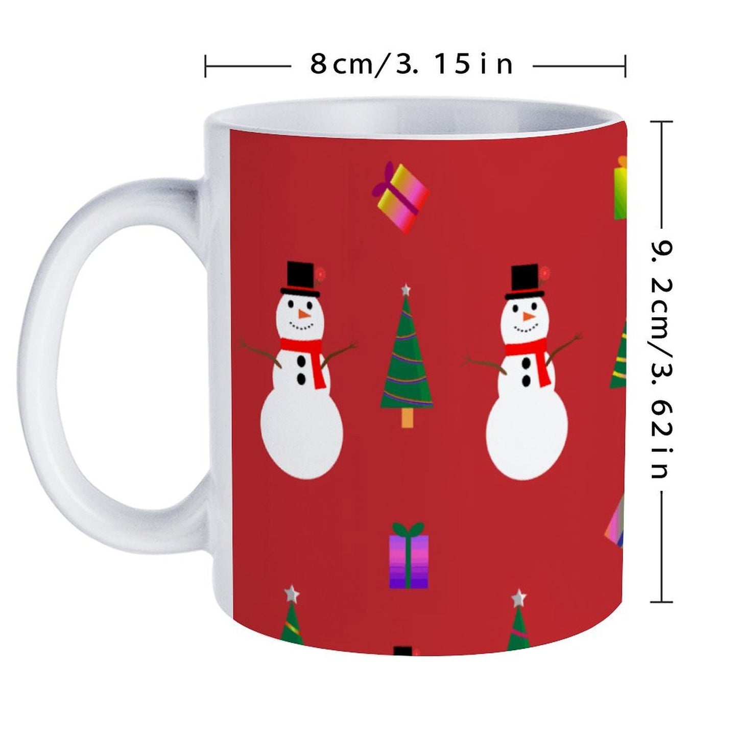 POD US Local White mug with full print, Christmas Red 0042