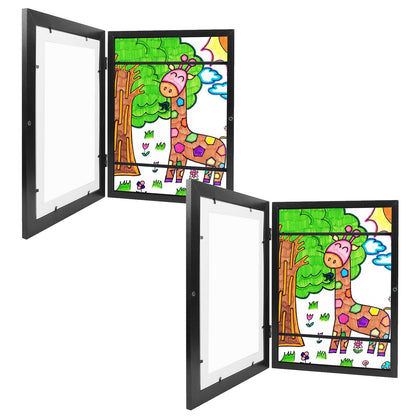 US Local Kids Art Frame Front Opening Wooden Frame Artwork Display Storage Frame A4 Picture Frame Wall Display For Photo Art Projects Picture Children Drawing