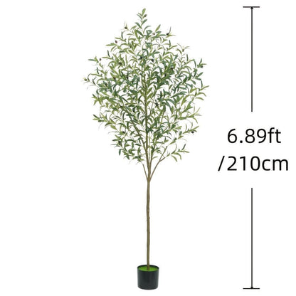 US Local 1 Artificial Olive Tree, Tall Potted Olive Tree With Flower Pot, Large Fake Olive Branches And Fruits, Suitable For Modern Living Room, Office, Indoor And Outdoor Garden Decoration