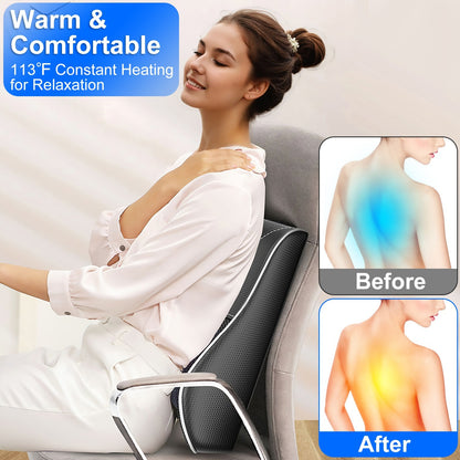 US Local 1Pc Back Massager With Heat 3D Kneading Massage Pillow Shiatsu Full Body Massager For Back Neck Waist Arm Abdomen Calf