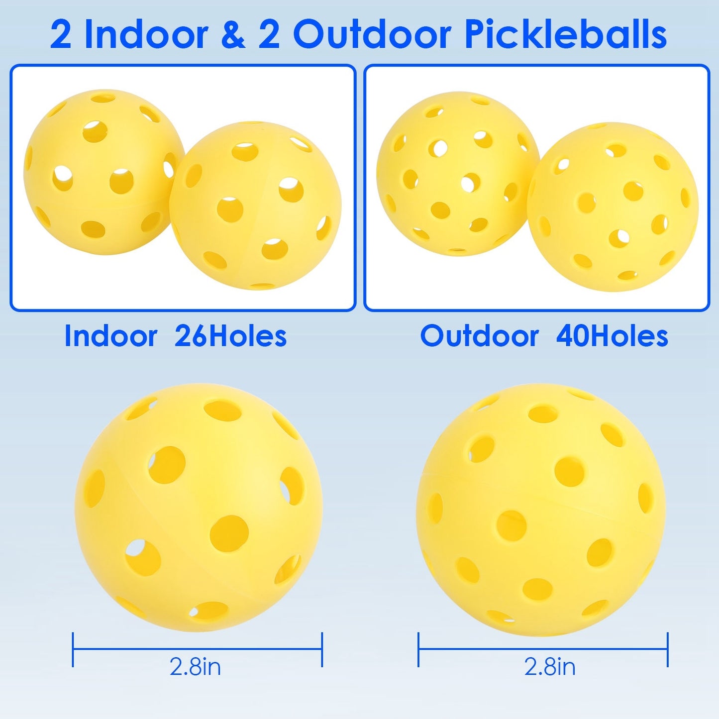 US Local 1 Set Portable Pickleball Net Set 22ft Regulation Size Net Pickle Ball Net System With 4 Pickleballs 4 Paddles Carrying Bag For Driveway Yard