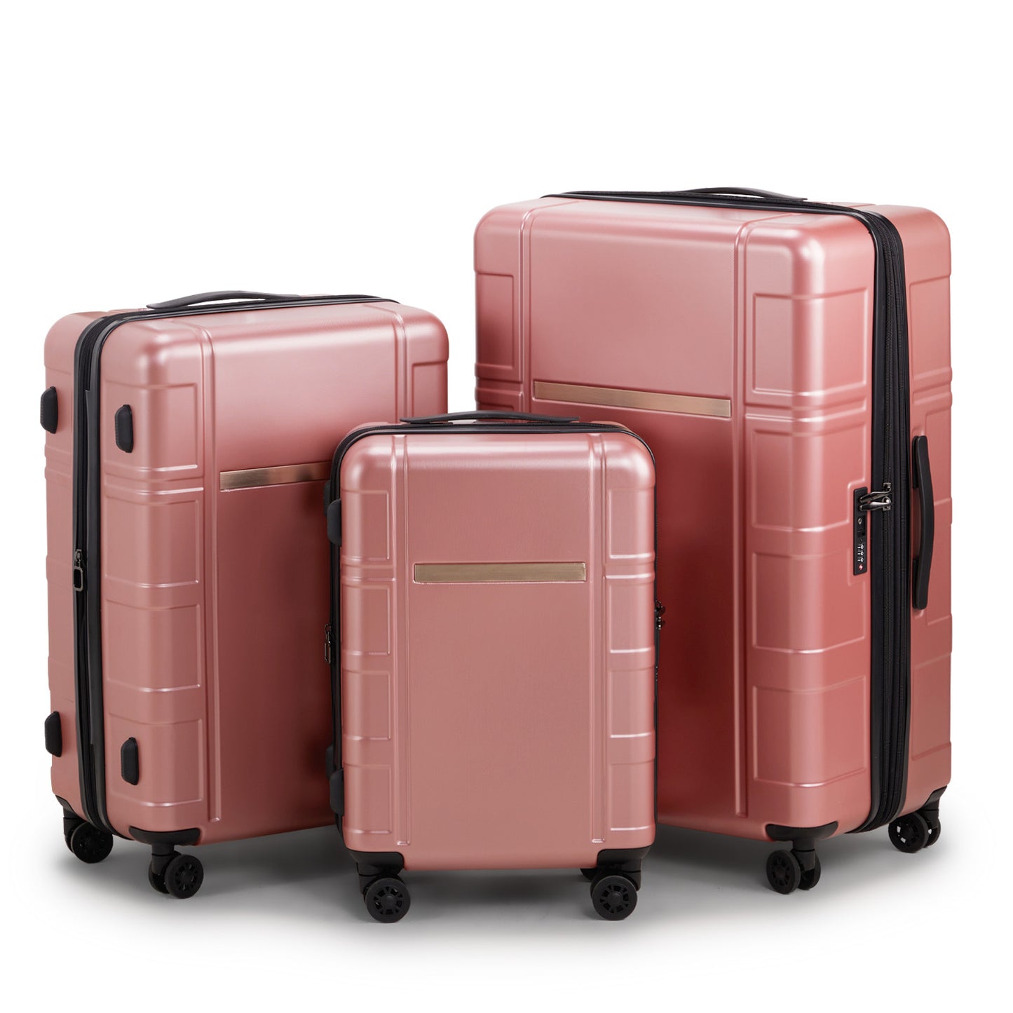 US Local Three In One Set Of Double Wheel Silent Wheels With Dry Wet Separation Compartment ABS PC Luggage
