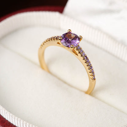 Colorful Zircon Elegant Elegant Elegant Ring