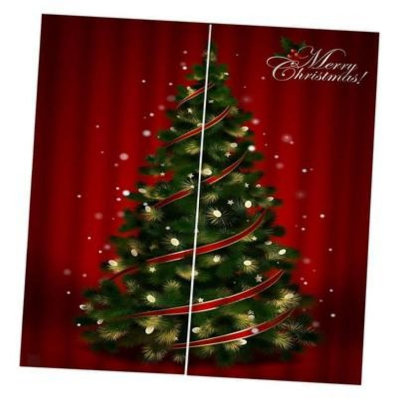 Christmas Pattern Home Decoration Living Room Bedroom Window Curtains