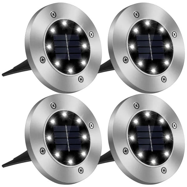 US Local 4Pcs Solar Powered Ground Light Outdoor IP65 Waterproof Buried
