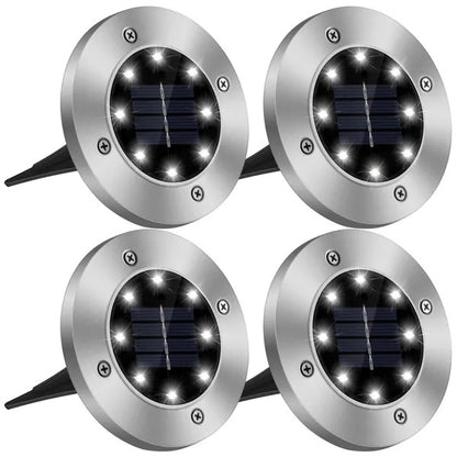 US Local 4Pcs Solar Powered Ground Light Outdoor IP65 Waterproof Buried