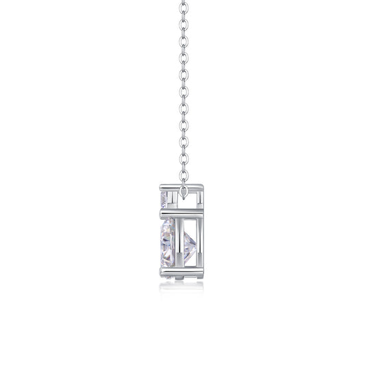 Jazz Manor - A Fashionable And Luxurious Diamond Jewelry Piece Set With 3-carat Moissanite S925 Sterling Silver And Platinum-plated Pendant