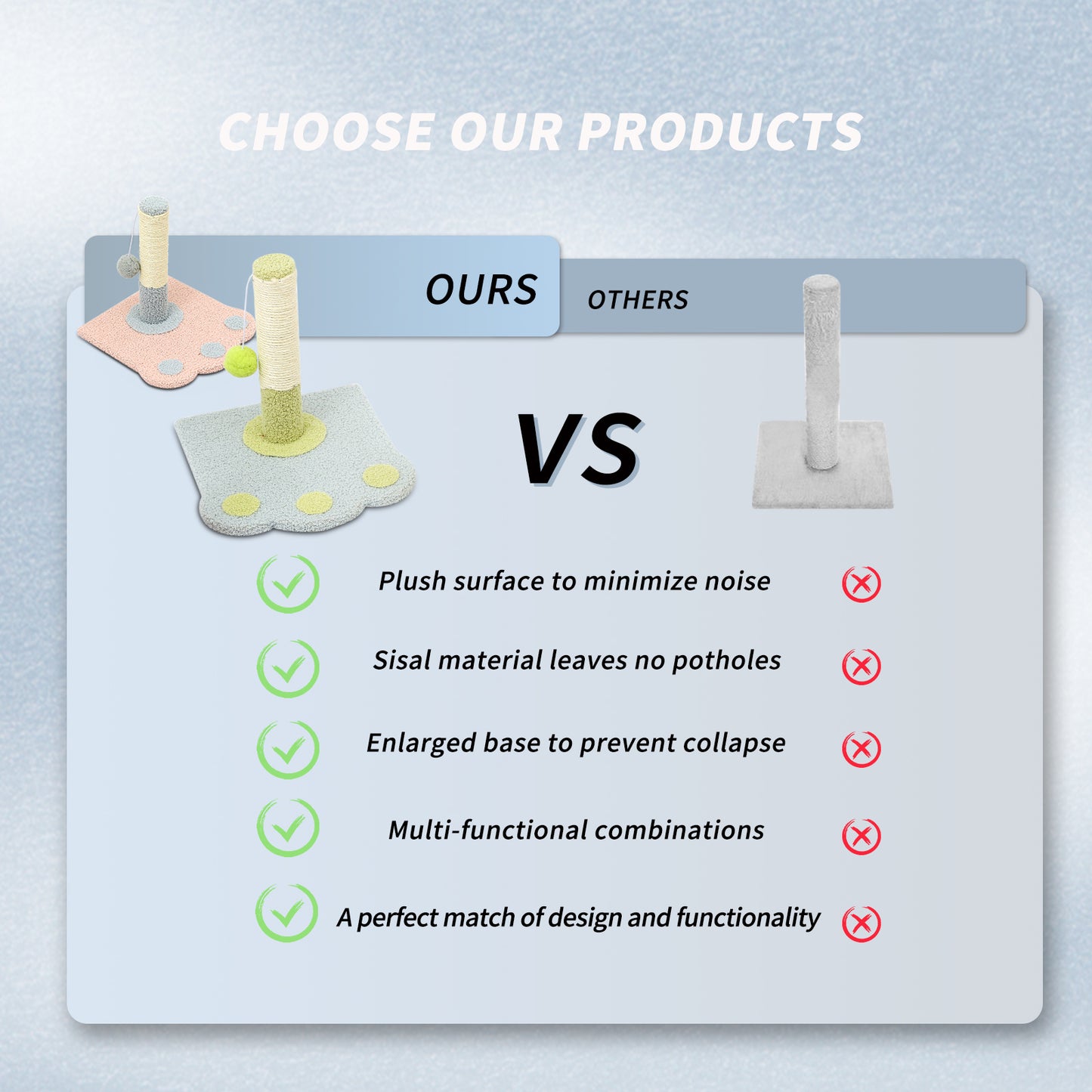 US Local Cute Paw Footprints Cat Scratch Columns, Grinding Claws To Play With Dual Functions, With Cute Footprint Shapes, Contracting Cats To Grind Their Claws Happily