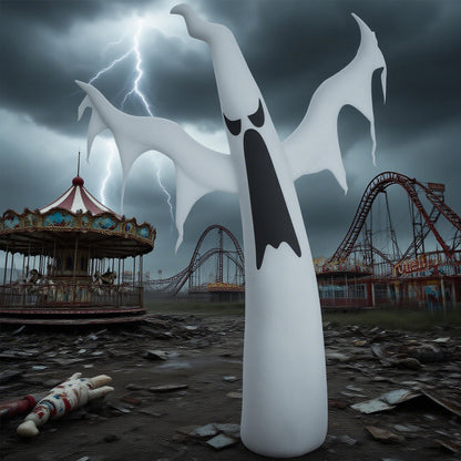 US Local 6' Tall Halloween Inflatables Outdoor Decorations White Ghost, Light Up Blow Up Yard Decor With LED Light And Fan Indoor Outdoor For Garden, Lawn, Party, Holiday