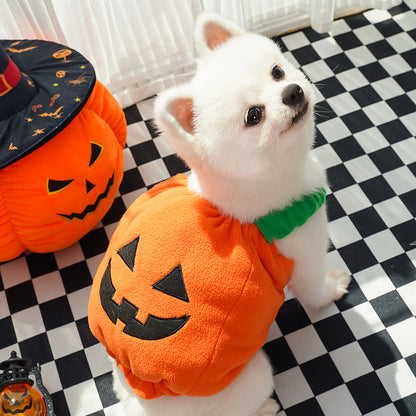 Halloween Pumpkin Vest For Dogs Cats Festive Pet Costume Harness