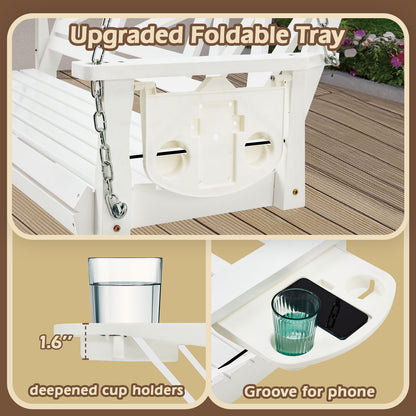 US Local Wooden Outdoor Porch Swing With 3-seat