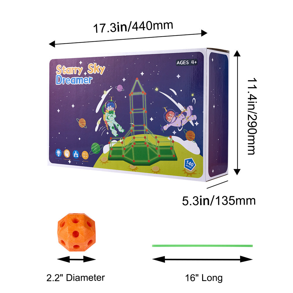 US Local VEVOR Tent Fort Building Kit For Kid Glow In The Dark STEM Construction Toy 140P