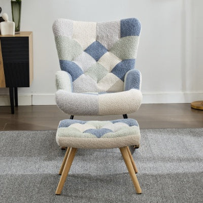 UK Local Rocking Chairs For Adults, Tteddy Rocking Chair Relaxing Recliner Chair With Solid Wood Legs High Back Lounge Chairs For Balcony Living Room Bedroom